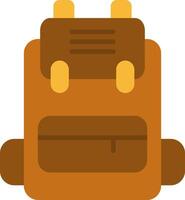 icono de mochila plana vector