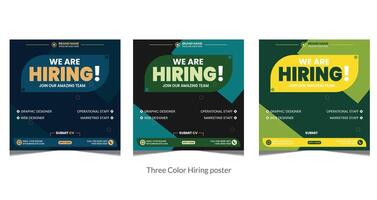 Hiring agency post template. Hiring banner design. Hiring agency concept. vector