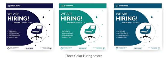 Hiring agency post template. Hiring banner design. Hiring agency concept. vector