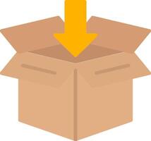 Open Box Flat Icon vector