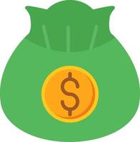 Money Bag Flat Icon vector