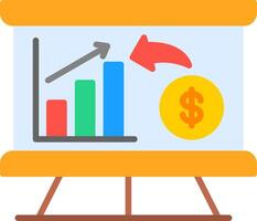 Income Chart Flat Icon vector