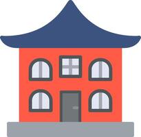 Asian Temple Flat Icon vector