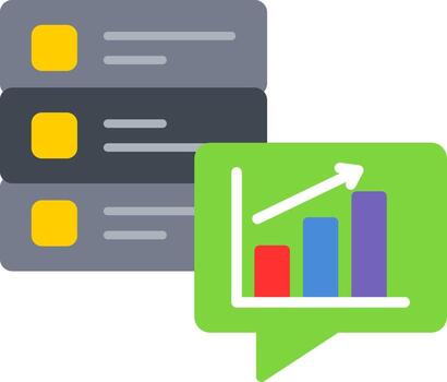icono plano de análisis de datos vector