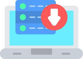 descargando datos plano icono vector