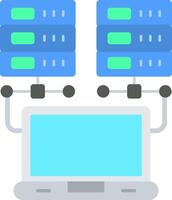 icono plano de red de datos vector