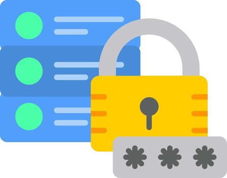 Secure Database Flat Icon vector