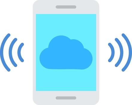 icono plano de nube móvil vector