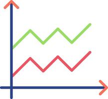 Area Graph Flat Icon vector