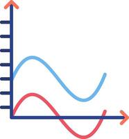 Wave Chart Flat Icon vector