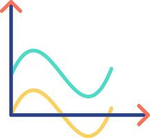 Wave Chart Flat Icon vector