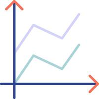 Area Graph Flat Icon vector