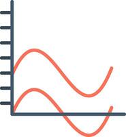 Wave Chart Flat Icon vector