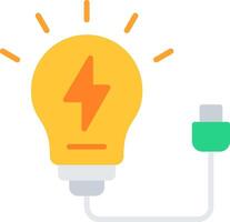 Lightbulb Flat Icon vector