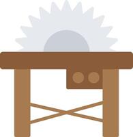 Table Saw Flat Icon vector