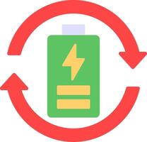 Eco Battery Flat Icon vector