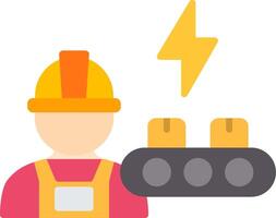 Industrial Worker Flat Icon vector