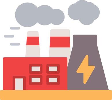 Power Plant Flat Icon vector