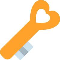 Love Key Flat Icon vector