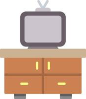 televisión mesa plano icono vector