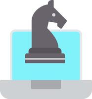 Online Chess Flat Icon vector