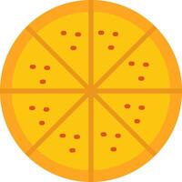 icono de pizza plana vector