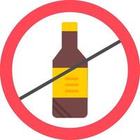 icono plano sin alcohol vector