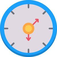 reloj de pared icono plano vector