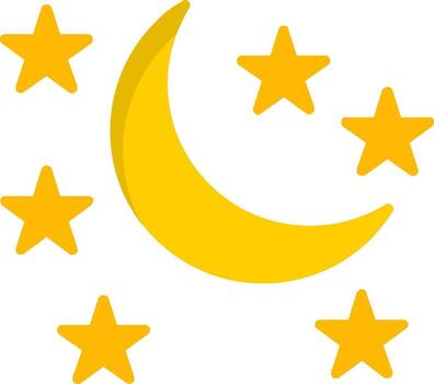 icono de luna plana vector