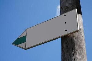 Wooden Signpost with One Arrow photo