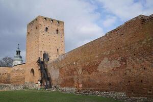 Czersk, Poland - March 24th, 2024 - Entrance Tower and Defensive Wall Masovian Dukes Castle photo