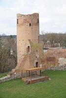 czersk, Polonia - marzo 24, 2024 - redondo torre a Mazovia duques castillo foto