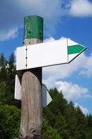 Wooden Signpost with One Arrow photo