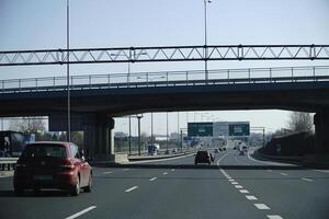 Warsaw, Poland - March 10th, 2024 - S2 expressway - view from driver's perspective photo