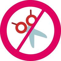 No Scissors Flat Icon vector