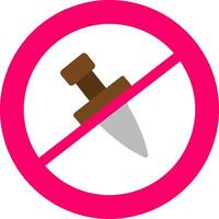 No Knife Flat Icon vector