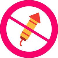 No Firework Flat Icon vector