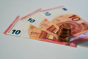 euro banknotes and coins photo