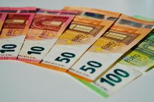 euro banknotes and coins photo