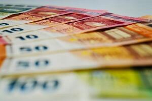 euro banknotes and coins photo