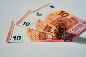 euro banknotes and coins photo