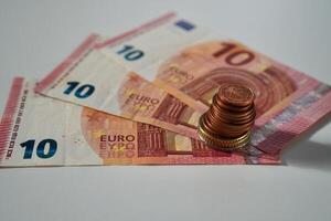 euro banknotes and coins photo