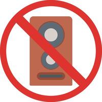 No altavoz plano icono vector