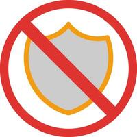 No Security Flat Icon vector