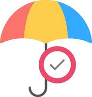 paraguas, plano, icono vector
