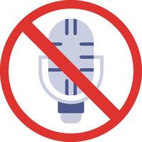 No Microphone Flat Icon vector