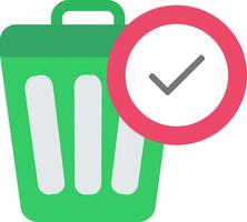 Waste Bin Flat Icon vector