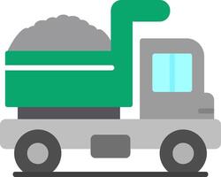 Dump Truck Flat Icon vector