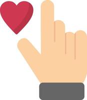 Hand Heart Flat Icon vector