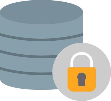 secure Database Flat Icon vector